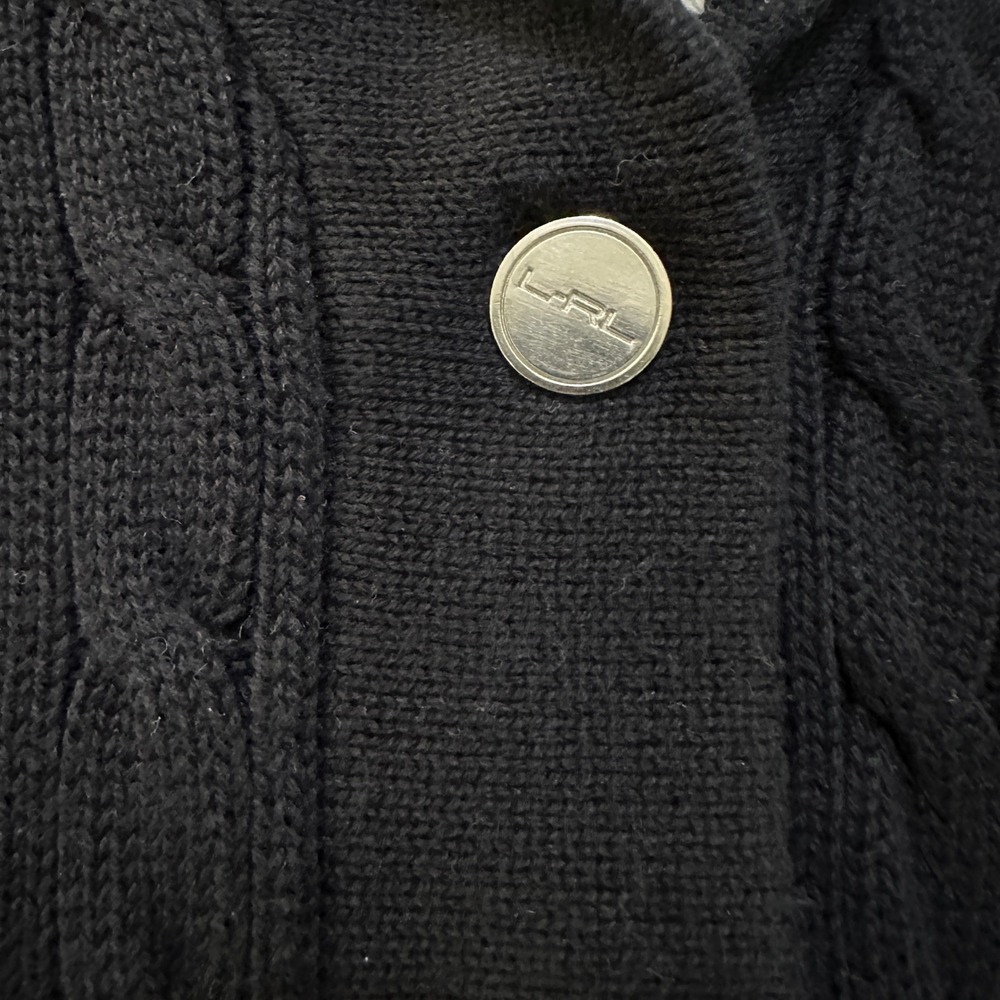 Ralph Lauren Active Cable Knit Shawl Collar Crest Cardigan XL Preppy Academia - Picture 5 of 12